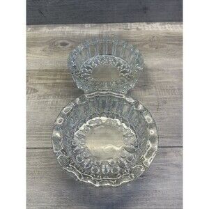 Ashtray KIG Indonesia Lead Crystal Clear Diamond Point Cut Glass CIGAR Vintage